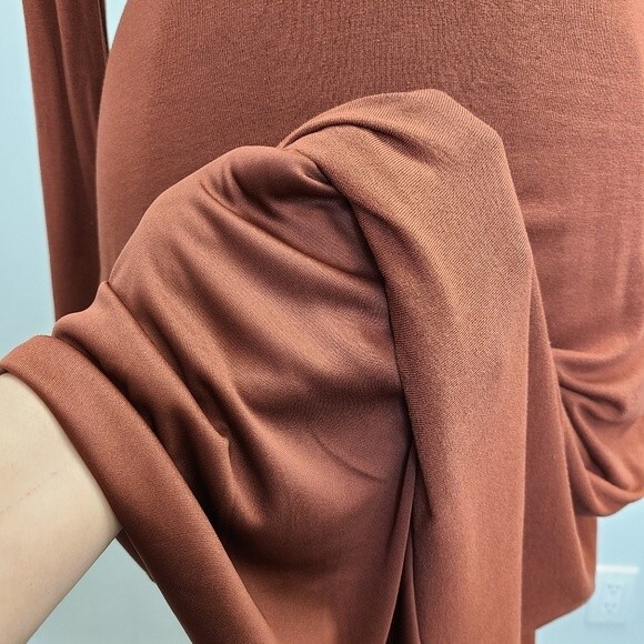 NWT EXPRESS Long Sleeve Cross Front Knit Comfortable Casual Night Midi Dress S - Picture 7 of 13